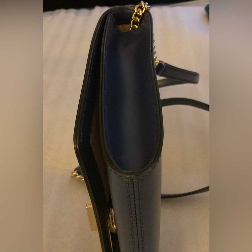 Kate Spade New York Navy Flap Bag Gold Chain Shoulder/Crossbody NWOT w/ Dusty - Picture 4 of 13